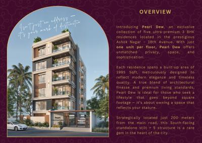 Image of 1995 Sq.ft 3 BHK Apartment / Flat for sale in Pearl Dew, Ashok Nagar, Chennai for Rs. 39900000