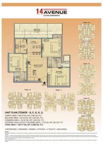 Image of 949 Sq.ft 2.5 BHK Apartment / Flat for sale in  Gaur City 2 12th Avenue, Noida Extension, Greater Noida for Rs. 8800000