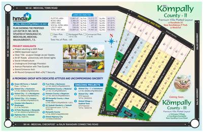 Image of 1800 Sq.ft Residential Plot / Land for sale in Greater Kompally County 2, Pudur, Hyderabad for Rs. 5500000