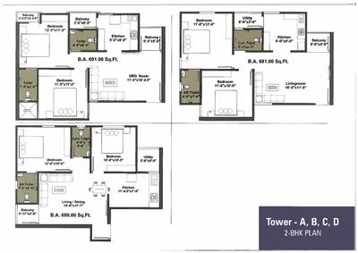 Image of 920 Sq.ft 3 BHK Apartment / Flat for sale in Shree Vakratund Vakratund Enclave, Kalali, Vadodara for Rs. 4000000