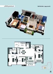 Image of 1916 Sq.ft 3 BHK Apartment / Flat for sale in Maze The Residence Phase 2, Sahara City Homes, Indore for Rs. 26100000