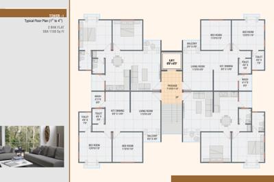 Image of 1650 Sq.ft 3 BHK Apartment / Flat for sale in Lilleria Apartments I And II, Sama Savli, Vadodara for Rs. 5700000