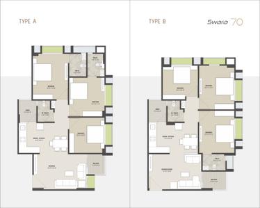 Image of 1494 Sq.ft 3 BHK Apartment / Flat for sale in Swara 70, New Ranip, Ahmedabad for Rs. 10000000