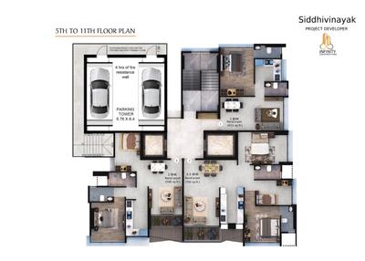 Image of 1237 Sq.ft 3 BHK Apartment / Flat for sale in Infinity Siddharth Nagar SIddhivinayak Chs Ltd, Goregaon West, Mumbai for Rs. 25000000