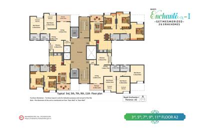 Image of 1200 Sq.ft 3 BHK Apartment / Flat for sale in Nyati Enchante, Wadgaon Sheri, Pune for Rs. 16000000