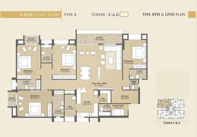 Image of 1200 Sq.ft 3 BHK Apartment / Flat for sale in Pramukh Vedanta, Chala, Vapi for Rs. 8500000