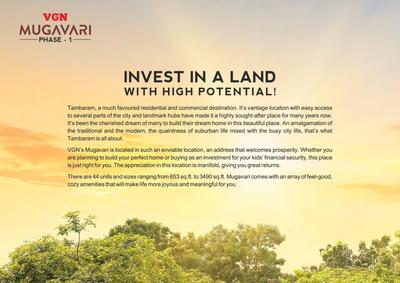 Image of 1100 Sq.ft Residential Plot / Land for sale in VGN Mugavari I, West Tambaram, Chennai for Rs. 9570000