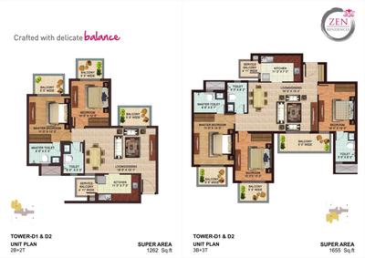 Image of 1703 Sq.ft 3 BHK Apartment / Flat for sale in AIPL Zen Residences, Sector 70A, Gurgaon for Rs. 29000000
