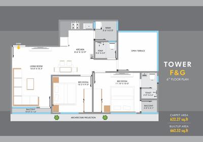 Image of 1400 Sq.ft 3 BHK Apartment / Flat for sale in Vinayak Malbar Valley, Makarpura, Vadodara for Rs. 5500000