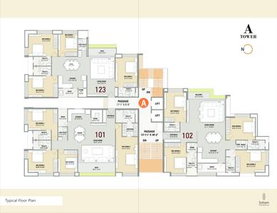 Image of 3100 Sq.ft 4.5 BHK Apartment / Flat for sale in Soham Residency Phase II Building A And F, Patel Nagar, Surat for Rs. 13000000