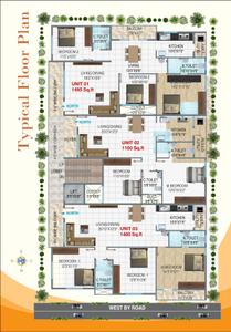 Image of 1400 Sq.ft 3 BHK Apartment / Flat for sale in MG Sai Classic, Gottigere, Bengaluru for Rs. 7500000