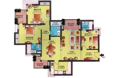 Image of 1800 Sq.ft 3 BHK Apartment / Flat for sale in Orchid Petals, Sector 49, Gurgaon for Rs. 31000000