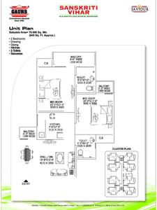 Image of 800 Sq.ft 2 BHK Apartment / Flat for sale in Gaurs Sanskriti Vihar 10th Avenue, Noida Extension, Greater Noida for Rs. 8100000