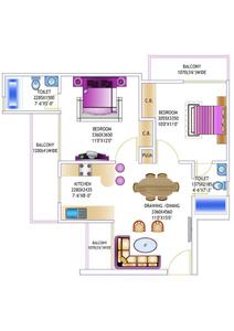 Image of 950 Sq.ft 2 BHK Apartment / Flat for sale in Gardenia Glory, Sector 46, Noida for Rs. 8500000