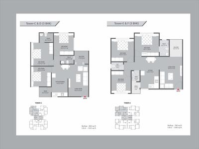 Image of 800 Sq.ft 2 BHK Apartment / Flat for sale in Devesh Imperia, Bill, Vadodara for Rs. 2500000