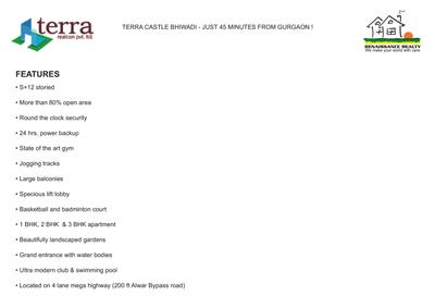 Image of 850 Sq.ft 2 BHK Apartment / Flat for sale in Terra Castle, Jhundpuri, Bhiwadi for Rs. 3200000