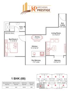 Image of 800 Sq.ft 2 BHK Apartment / Flat for sale in Kanifnath Archana Prestige, Mohammed Wadi, Pune for Rs. 6000000