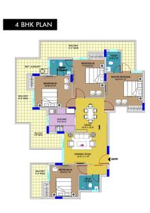 Image of 1650 Sq.ft 3 BHK Apartment / Flat for sale in Gill Regal Heights, Sector 91, Mohali for Rs. 15000000