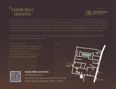 Image of 1400 Sq.ft 3 BHK Apartment / Flat for sale in Vishwaraj Heights, Indira Nagar, Nashik for Rs. 6500000
