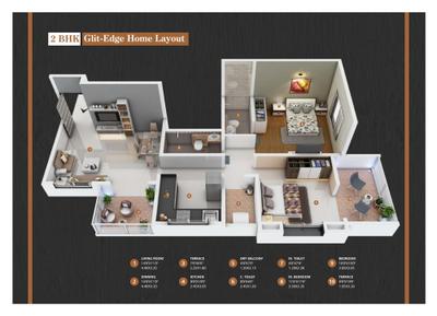 Image of 1066 Sq.ft 2 BHK Apartment / Flat for sale in Veddant Ganesh Bella Montana, Ravet, Pune for Rs. 6800000