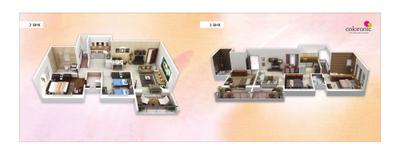 Image of 1026 Sq.ft 2 BHK Apartment / Flat for sale in Sukhwani Coloronic Phase III, Ravet, Pune for Rs. 5300000