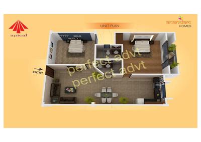 Image of 1080 Sq.ft 2 BHK Apartment / Flat for sale in Apical Anandam Homes, Green Park, Bareilly for Rs. 3200000