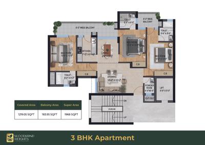 Image of 2490 Sq.ft 4.5 BHK Apartment / Flat for sale in Woodland Heights, Sector 86, Mohali for Rs. 20000000