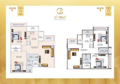 Image of 1242 Sq.ft 2 BHK Apartment / Flat for sale in Highrise Landmark Al Hamd Residency, Sarkhej, Ahmedabad for Rs. 8000000