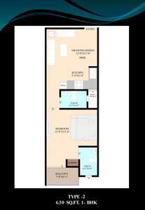Image of 630 Sq.ft 1 BHK Apartment / Flat for sale in A S Homes Apartment, Sector 73, Noida for Rs. 2575000
