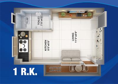 Image of 1022 Sq.ft 2 BHK Apartment / Flat for sale in Sai Pride Homes, Nipania, Indore for Rs. 7000000