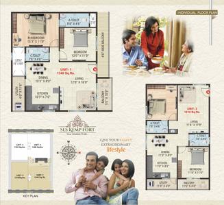 Image of 1210 Sq.ft 2 BHK Apartment / Flat for sale in SLS Kemp Fort, Srinivasa Nagar, Bengaluru for Rs. 6500000