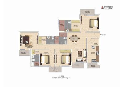 Image of 1771 Sq.ft 3 BHK Apartment / Flat for sale in TDI Wellington Heights Extension, Sector 117, Mohali for Rs. 12790000