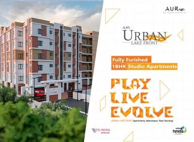 Image of 365 Sq.ft 1 BHK Apartment / Flat for sale in Aur Urban Lake Front, Narsingi, Hyderabad for Rs. 3200000