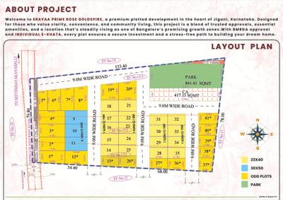 Image of 1500 Sq.ft Residential Plot / Land for sale in Erayaa Prime Rose Goldspire, Seethanaikana Halli, Bengaluru for Rs. 8248000