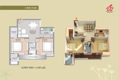 Image of 1631 Sq.ft 3 BHK Apartment / Flat for sale in Deeksha Signature, Tajganj, Agra for Rs. 6000000