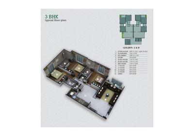 Image of 1850 Sq.ft 3 BHK Apartment / Flat for sale in General Royal Orchid, Rander, Surat for Rs. 11000000