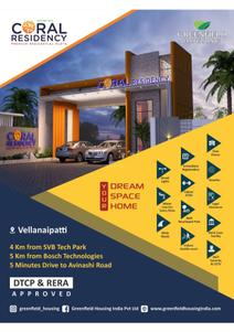 Image of 1000 Sq.ft Residential Plot / Land for sale in Greenfield Coral Residency, Kalapatti, Coimbatore for Rs. 5500000