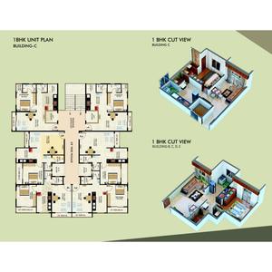 Image of 700 Sq.ft 1 BHK Apartment / Flat for sale in Shree Siddhivinayak Residency B to E Building, Chala, Vapi for Rs. 1700000