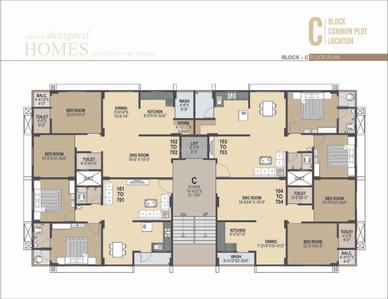 Image of 1000 Sq.ft 2 BHK Apartment / Flat for sale in Nishan Vishwas City 9 Block C, Gota, Ahmedabad for Rs. 6500000