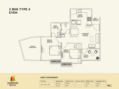 Image of 1152 Sq.ft 3 BHK Apartment / Flat for sale in VJ Yashwin Royal, Vadgaon Budruk, Pune for Rs. 11500000