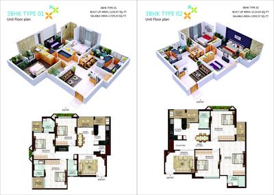 Image of 1139 Sq.ft 3 BHK Apartment / Flat for sale in Shubh Affinity, Swami Vivekananda Nagar, Kota for Rs. 7200000