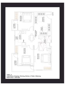 Image of 1500 Sq.ft 3 BHK Apartment / Flat for sale in Realtyvision 4th Avenue, Sector 110, Noida for Rs. 6799999