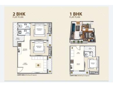 Image of 1200 Sq.ft 2 BHK Apartment / Flat for sale in Dream Samanvay Heights Phase 2, Bhagwatipara, Rajkot for Rs. 2200000