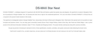 Image of 1078 Sq.ft 2 BHK Apartment / Flat for sale in DS Star Nest, Kengeri Satellite Town, Bengaluru for Rs. 6990000