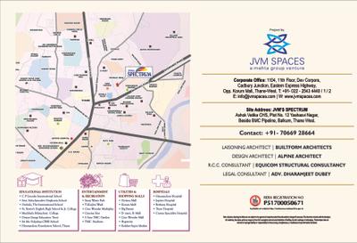 Image of 905 Sq.ft 2 BHK Apartment / Flat for sale in JVM Spectrum, Thane West, Thane for Rs. 9000000