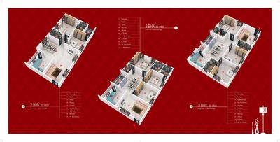 Image of 1238 Sq.ft 2 BHK Apartment / Flat for sale in VBC Oracle Heaven, Narayanapura, Bengaluru for Rs. 8700000
