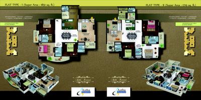 Image of 1000 Sq.ft 2 BHK Apartment / Flat for sale in Astha Retreat, Vrindavan Yojana, Lucknow for Rs. 6000000