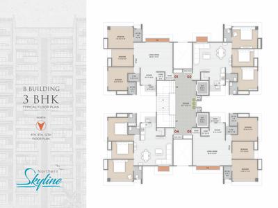 Image of 1737 Sq.ft 3 BHK Apartment / Flat for sale in Northern Skyline, Bhatha, Surat for Rs. 7800000