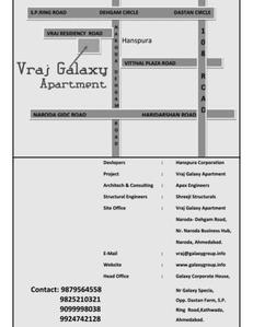 Image of 1080 Sq.ft 2 BHK Apartment / Flat for sale in Galaxy Vraj Galaxy, GIDC Naroda, Ahmedabad for Rs. 3000000