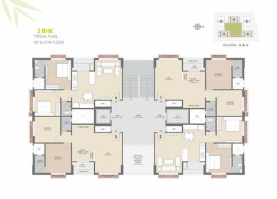 Image of 1125 Sq.ft 2 BHK Apartment / Flat for sale in Shtapatya Infinity Park, Choryasi, Surat for Rs. 3800000